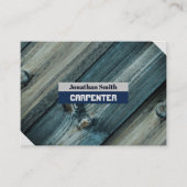 Blauw en grijs elegant Carpenter Woodwerker Visitekaartje (Voorkant)