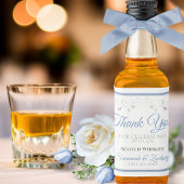 Blauw en grijs elegant simpel huwelijk bedankt Min Likeurfles Etiket