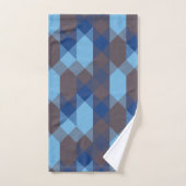 Blauw en grijs geometrisch bad handdoek (Handdoek)