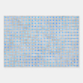 Blauw en grijs Geometrisch Inpakpapier Vel (Voorkant 3)