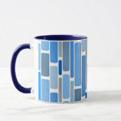 Blauw en grijs geometrisch patroon, mok (Links)