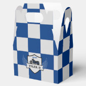 Blauw en grijs geruit bedankdoosjes (Geopend)