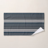 Blauw en grijs gestreept bad handdoek (Handdoek)
