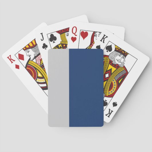 Blauw en Grijs Gestreept Pokerkaarten (Achterkant)