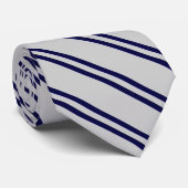 Blauw en Grijs Gestreept Stropdas (Opgerold)