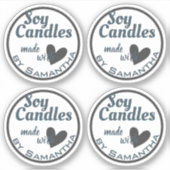 Blauw en grijs hart op witte, eenvoudige zadelkaar sticker (Voorkant)