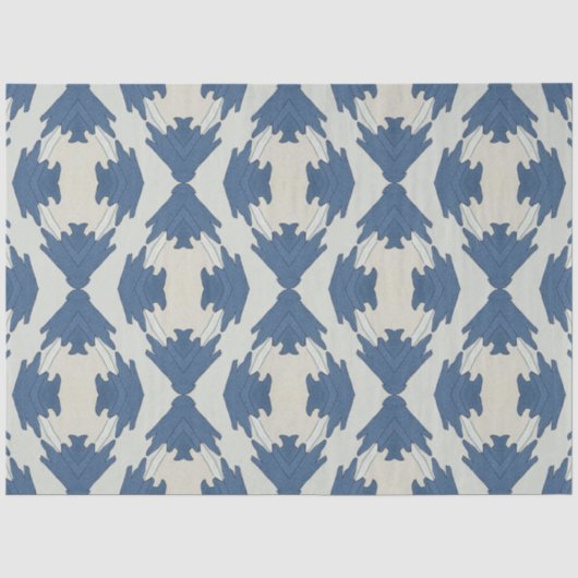 Blauw en grijs herhalend patroon tissuepapier (Voorkant)