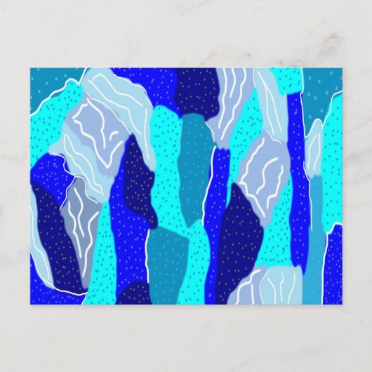 Blauw en grijs ijs briefkaart (Voorkant)