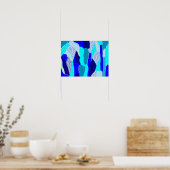Blauw en grijs ijs poster (Keuken)