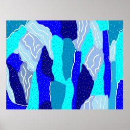 Blauw en grijs ijs poster