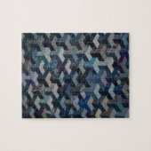 Blauw en grijs kantelpatroon legpuzzel (Horizontaal)