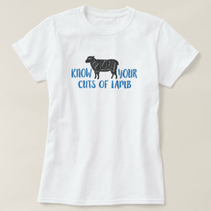 Blauw en Grijs Ken Uw Snijders van Lam T-shirt