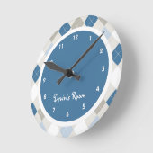 Blauw en grijs Kind Ronde Klok (Hoek)
