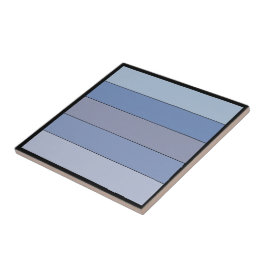 Blauw en grijs kleur strepen op waterverf papier tegeltje