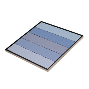 Blauw en grijs kleur strepen op waterverf papier tegeltje