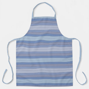 Blauw en grijs kleuren strepen op Waterverf papier Schort