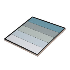 Blauw en grijs kleurstrepen op waterverf papier tegeltje