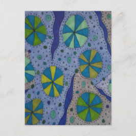 Blauw en grijs kosmisch Abstract Briefkaart