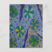 Blauw en grijs kosmisch Abstract Briefkaart (Voorkant)