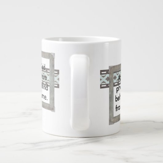 Blauw en grijs Label collar twee fotoframes Grote Koffiekop (Achterkant)