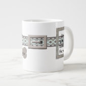 Blauw en grijs Label collar twee fotoframes Grote Koffiekop (Voorkant rechts)