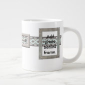 Blauw en grijs Label collar twee fotoframes Grote Koffiekop (Rechts)