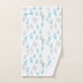 Blauw en grijs lederen patroon bad handdoek (Handdoek)