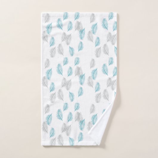 Blauw en grijs lederen patroon bad handdoek (Handdoek)