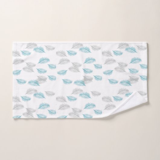 Blauw en grijs lederen patroon bad handdoek (Handdoek)