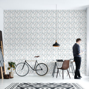 Blauw en grijs lederen patroon behang