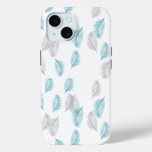 Blauw en grijs lederen patroon Case-Mate iPhone case (Achterkant)