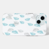 Blauw en grijs lederen patroon Case-Mate iPhone case (Achterkant (horizontaal))