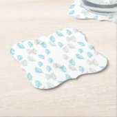 Blauw en grijs lederen patroon kartonnen onderzetters (Gekanteld)