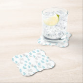 Blauw en grijs lederen patroon kartonnen onderzetters (Insitu)