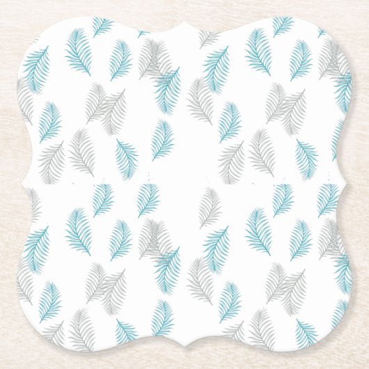 Blauw en grijs lederen patroon kartonnen onderzetters (Voorkant)