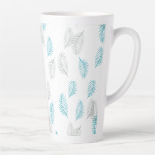 Blauw en grijs lederen patroon latte mok