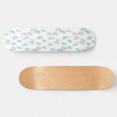 Blauw en grijs lederen patroon persoonlijk skateboard (Horizontaal)