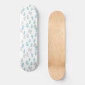 Blauw en grijs lederen patroon persoonlijk skateboard (Voorkant)