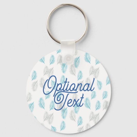 Blauw en grijs lederen patroon sleutelhanger (Voorkant)