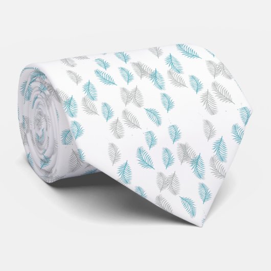 Blauw en grijs lederen patroon stropdas (Opgerold)