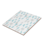 Blauw en grijs lederen patroon tegeltje (Zijkant)