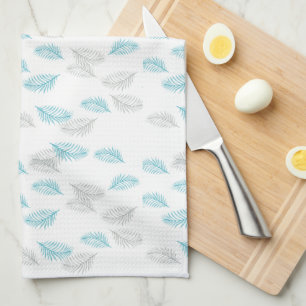 Blauw en grijs lederen patroon theedoek