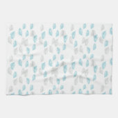 Blauw en grijs lederen patroon theedoek (Horizontaal)