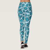 Blauw en grijs luipaard dierenprint leggings (Achterkant)