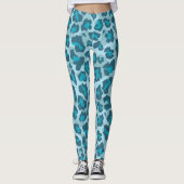 Blauw en grijs luipaard dierenprint leggings (Voorkant)