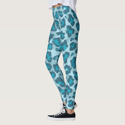 Blauw en grijs luipaard dierenprint leggings (Links)