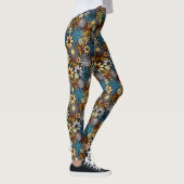 Blauw en grijs madeliefjes leggings (Rechts)