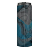Blauw en Grijs Marmer Abstract Thermosbeker (Achterkant)