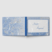 Blauw en grijs marmer monogramed Guest Book Gastenboek (Volledig)