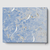 Blauw en grijs marmer monogramed Guest Book Gastenboek (Achterkant)